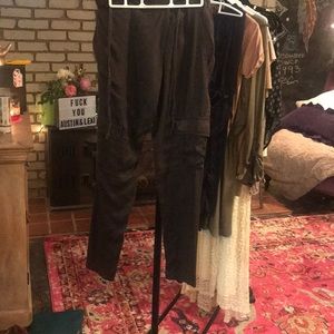 Dark brown cargo joggers